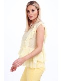 Yellow elegant blouse with ruffles MP28438 - Online store - Boutique